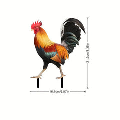 3D Courtyard Rooster Acrylic Mirror Garden Decoration