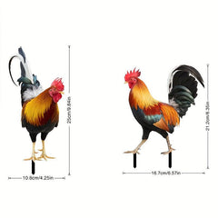 3D Courtyard Rooster Acrylic Mirror Garden Decoration