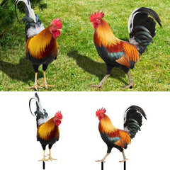 3D Courtyard Rooster Acrylic Mirror Garden Decoration