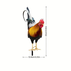 3D Courtyard Rooster Acrylic Mirror Garden Decoration
