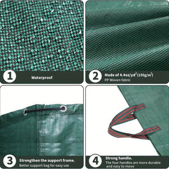 272L Reusable Garden Waste Bags for Leaves Grass Plants
