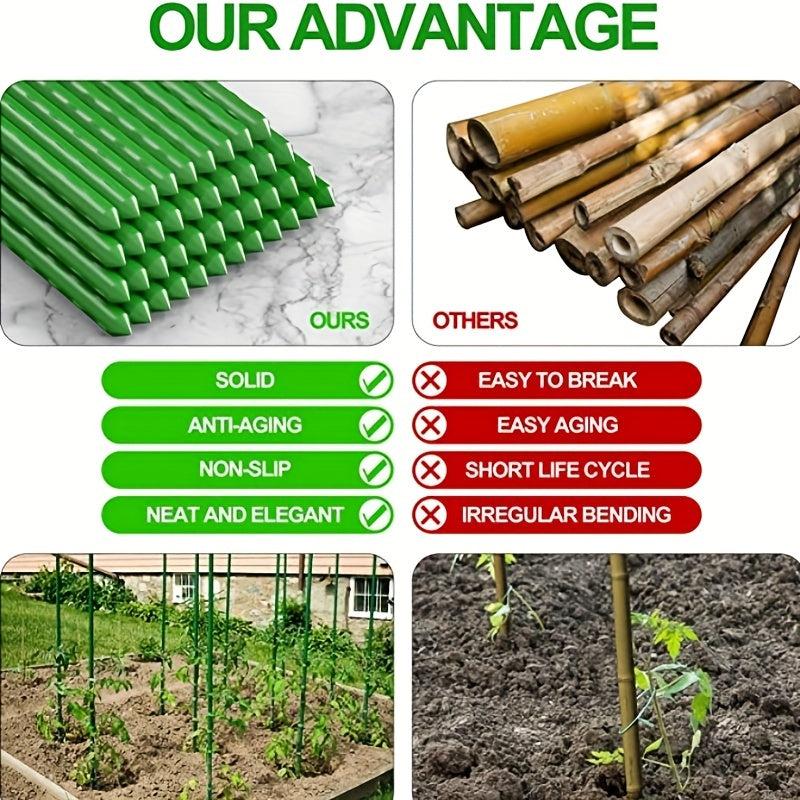 10pcs Coated Steel Plant Stakes 60cm Garden Tool Supplies Plant Holder
