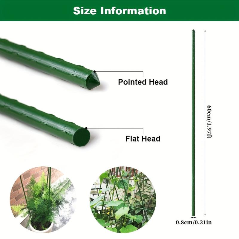 10pcs Coated Steel Plant Stakes 60cm Garden Tool Supplies Plant Holder
