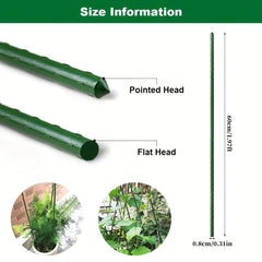 10pcs Coated Steel Plant Stakes 60cm Garden Tool Supplies Plant Holder