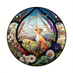Plastic Fox Suncatcher Stained Glass Window Hanging