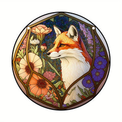 Plastic Fox Suncatcher Stained Glass Window Hanging