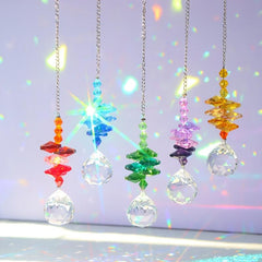 Crystal Wind Chime Light Catching Pendant Home Hanging Decorative Ornament