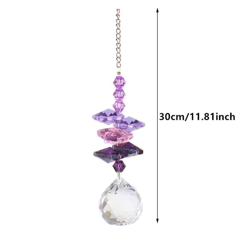 Crystal Wind Chime Light Catching Pendant Home Hanging Decorative Ornament