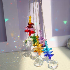 Crystal Wind Chime Light Catching Pendant Home Hanging Decorative Ornament
