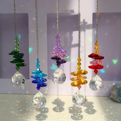 Crystal Wind Chime Light Catching Pendant Home Hanging Decorative Ornament