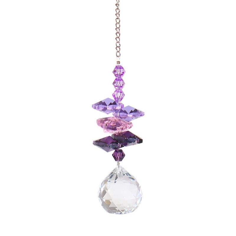 Crystal Wind Chime Light Catching Pendant Home Hanging Decorative Ornament