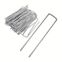 20pcs U shaped Floor Staples Heavy Duty Garden Stakes Ground Landscape Pins