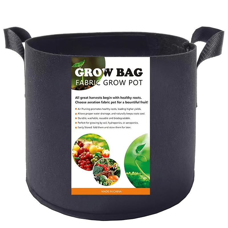 5-Pack 11x36-inch Grow Bags Heavy Duty Nonwoven Fabric Pots with Handles