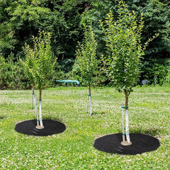 6 Pack Tree Protection Pads Non-Woven Fabric - Weed & Root Barrier