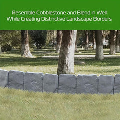 5pcs Stone Plastic Garden Fence Set 22 9 85 8 66inch
