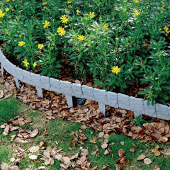 5pcs Stone Plastic Garden Fence Set 22 9 85 8 66inch