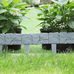5pcs Stone Plastic Garden Fence Set 22 9 85 8 66inch