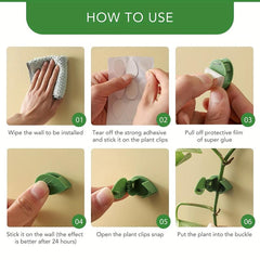 10pcs Plant Climbing Wall Fixture Clips Self adhesive Plant Fixing Hook