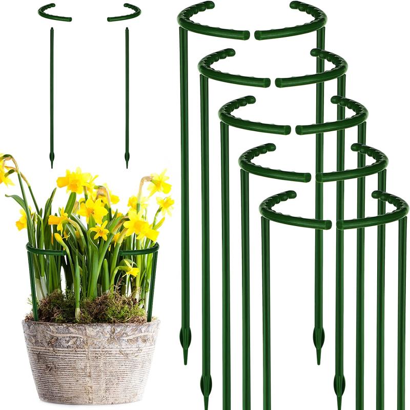 10pcs Plastic Plant Support Stake Half Round Flower Pot Climbing Trellis