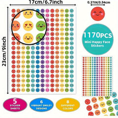 1170 Pcs Happy Face Stickers School Reward Behavior Chart Student Planner