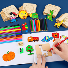 20pcs Montessori Wooden Drawing Stencils for DIY Painting