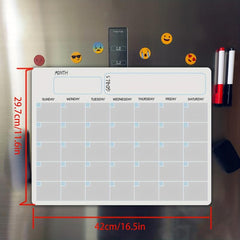 Magnetic Dry Erase Calendar Set A3 Erasable Board Monthly Weekly Schedule