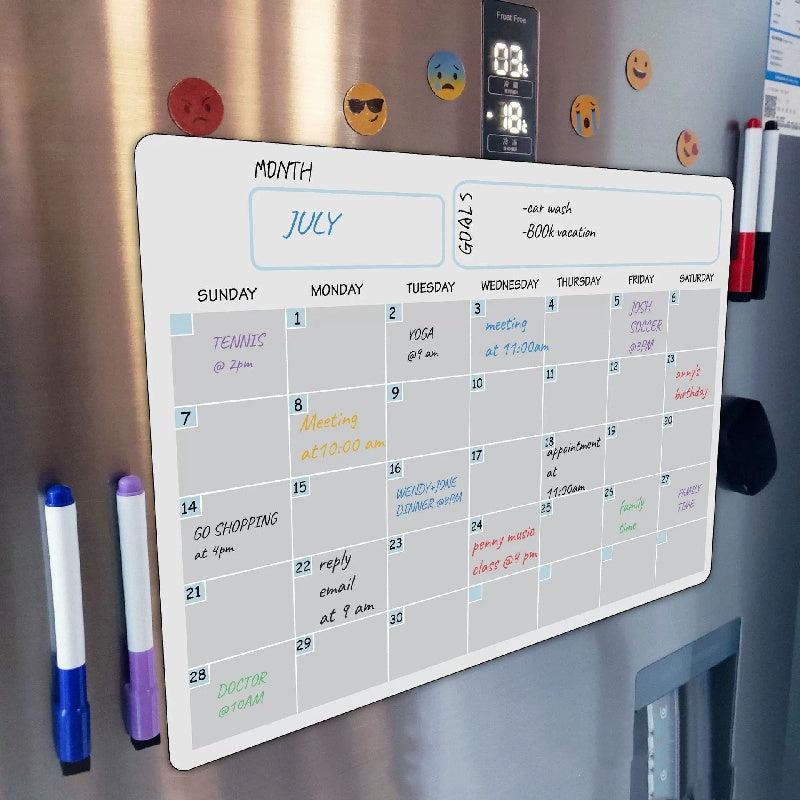 Magnetic Dry Erase Calendar Set A3 Erasable Board Monthly Weekly Schedule