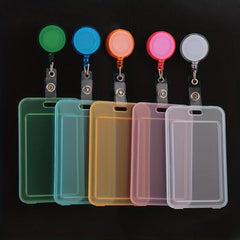 Transparent Card Sleeve Set with Easy Pull Buckle Clip Holder