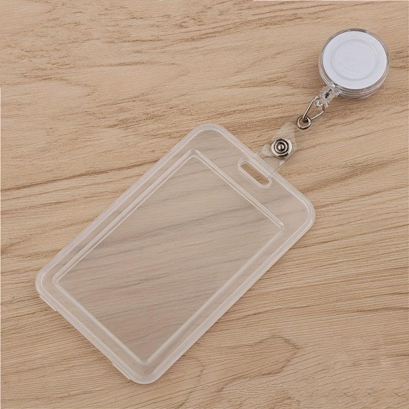 Transparent Card Sleeve Set with Easy Pull Buckle Clip Holder