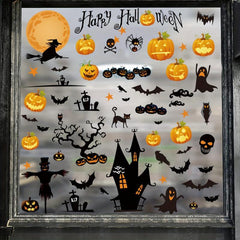 8pcs Halloween Flying Witch Window Stickers