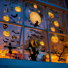 8pcs Halloween Flying Witch Window Stickers