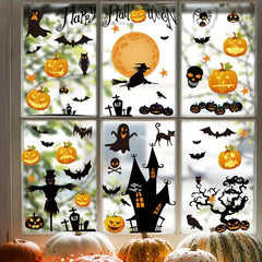 8pcs Halloween Flying Witch Window Stickers
