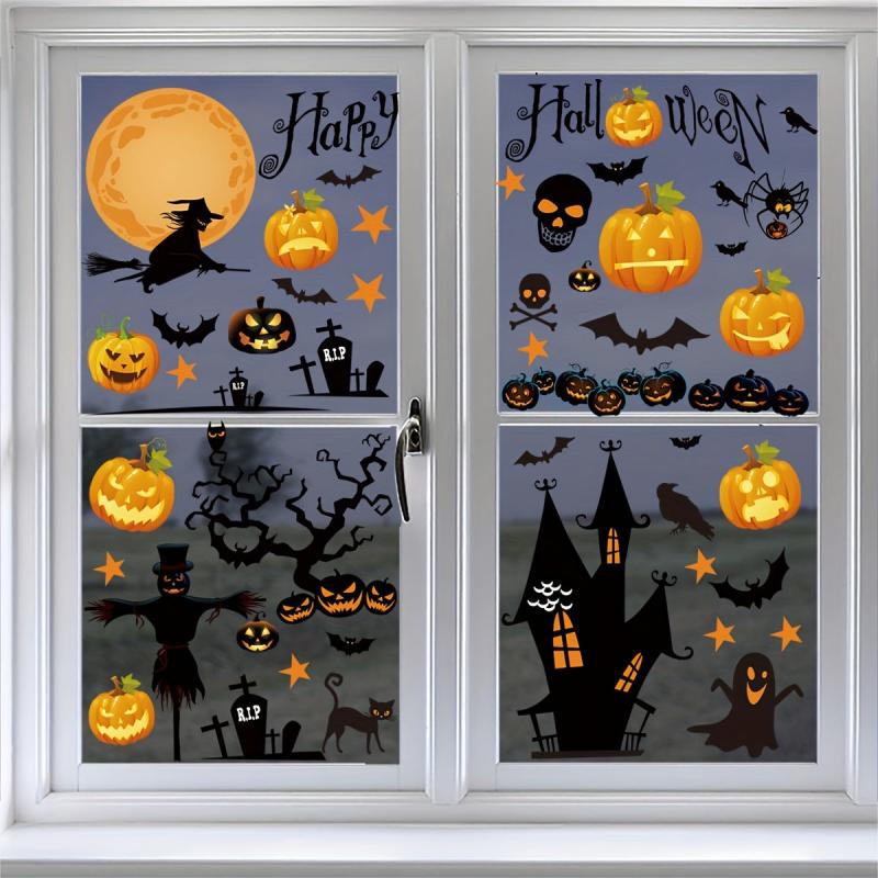 8pcs Halloween Flying Witch Window Stickers