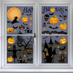 8pcs Halloween Flying Witch Window Stickers