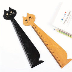 Cat Shaped Wooden Ruler for School, Home, Office
