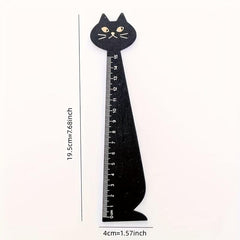 Cat Shaped Wooden Ruler for School, Home, Office