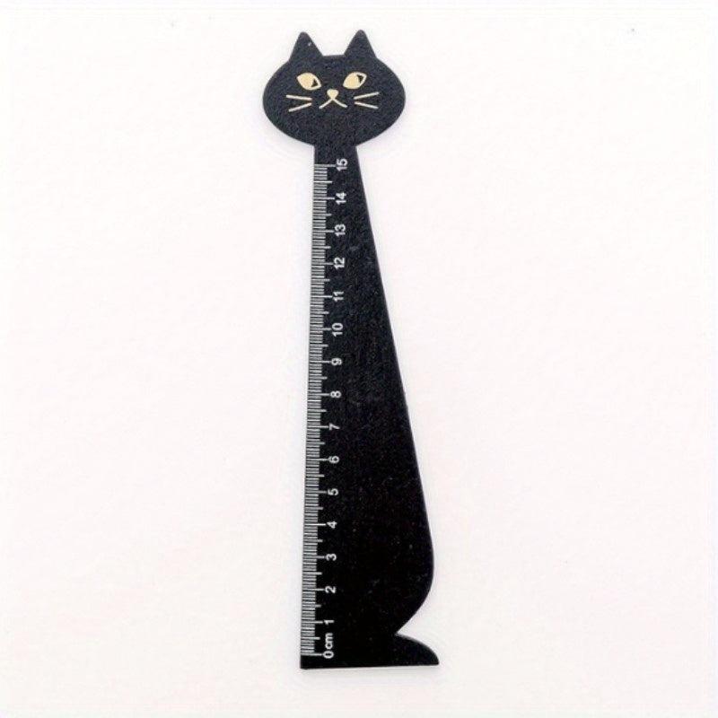 Cat Shaped Wooden Ruler for School, Home, Office