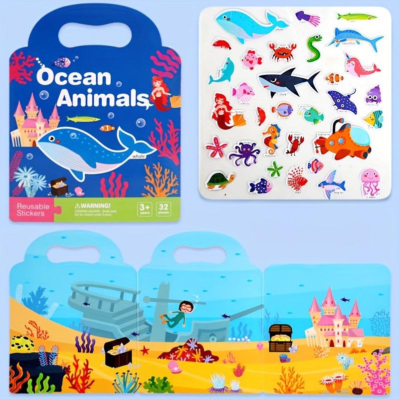 Reusable Kids Sticker Book - Fun Stickers for Boys & Girls