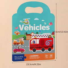 Reusable Kids Sticker Book - Fun Stickers for Boys & Girls