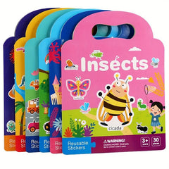 Reusable Kids Sticker Book - Fun Stickers for Boys & Girls