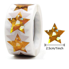 500 Golden Star Stickers Reward Labels Wall Craft Teachers Supplies