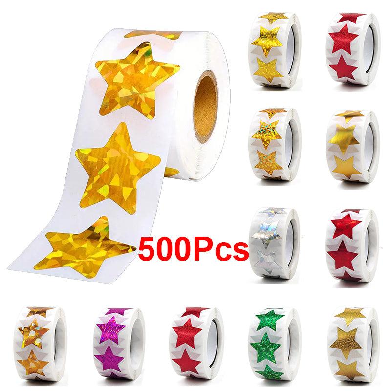 500 Golden Star Stickers Reward Labels Wall Craft Teachers Supplies
