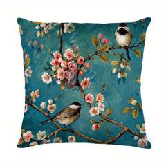 Birds & Branch Print Pillow Case 100% Polyester Home Decor
