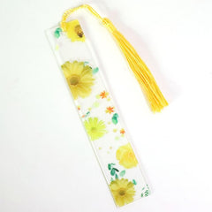 4pcs Flower Acrylic Bookmarks with Floral Tassels for Women Teacher Stu