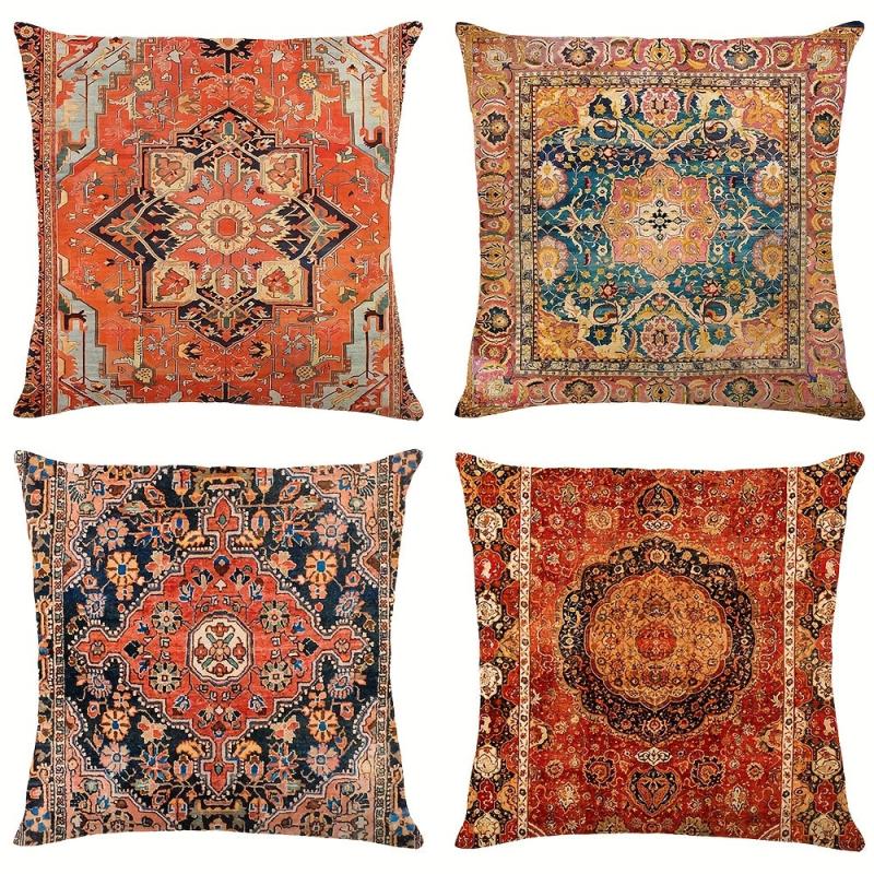 Bohemian Style Throw Pillow Case Colorful Cushion Cover 100% Polyester