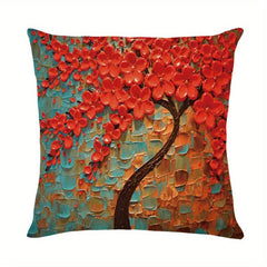 Tree with 3D Flowers Print Pillow Cover for Sofa Home Decor