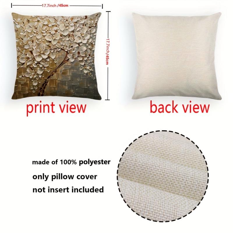 Tree with 3D Flowers Print Pillow Cover for Sofa Home Decor