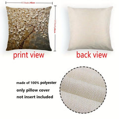 Tree with 3D Flowers Print Pillow Cover for Sofa Home Decor