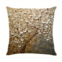 Tree with 3D Flowers Print Pillow Cover for Sofa Home Decor