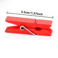 20pcs Multicolor Wood Photo Clips 3 1/4 Inches
